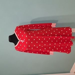 The children's place - red robe with pink hearts, bnwt
